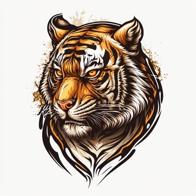 Ilustração em vetor logotipo legal do tigre