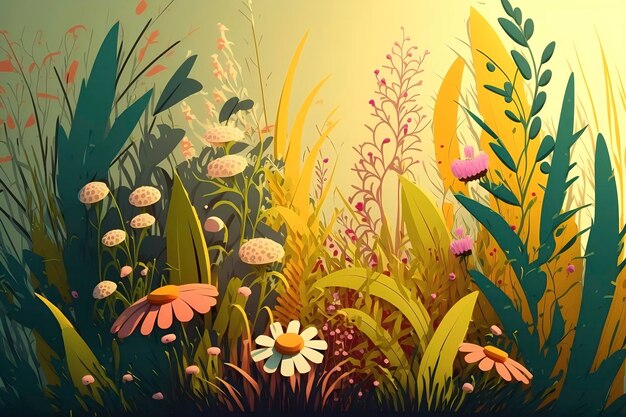 Foto ilustração em vetor natureza floral de plantas tropicais