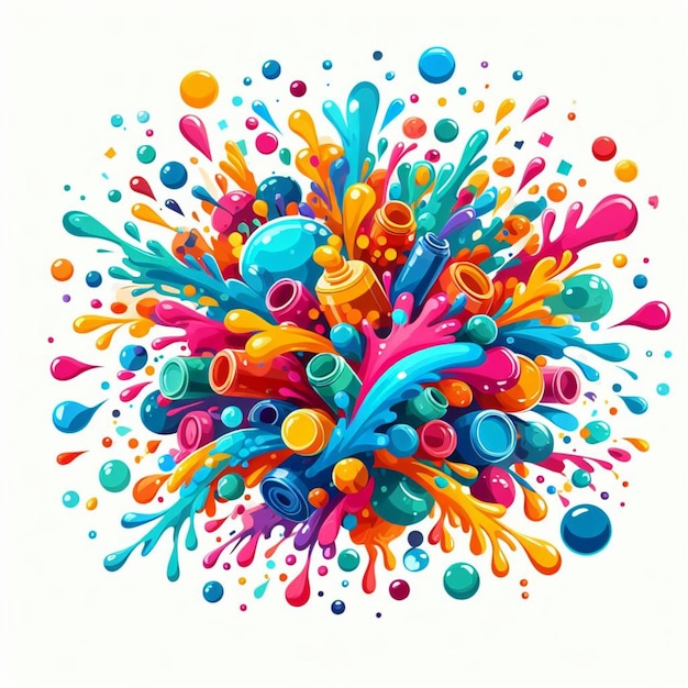ilustração em vetor salpicos de tinta colorida