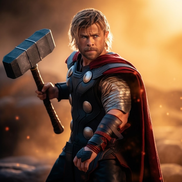 Ilustração épica de Thor Marvel
