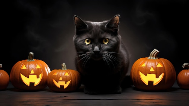 Ilustração escura de gato de Halloween Gato de Halloween Ai gerado em alta resolução Ilustração de Halloween em fundo branco