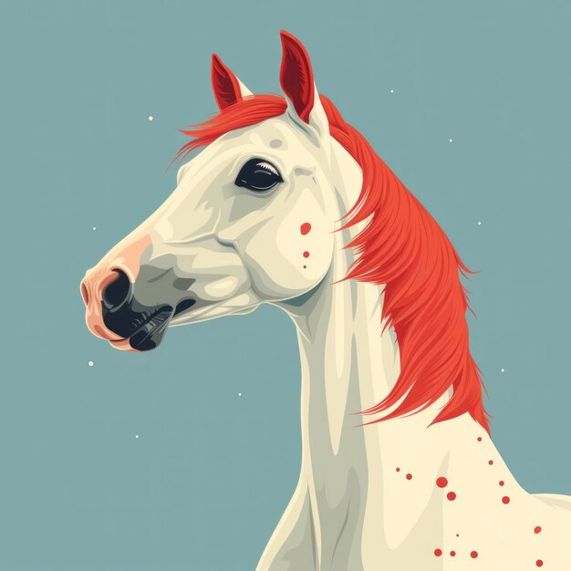 Ilustração estilizada do logotipo White Horse Flat contra um fundo pastel suave