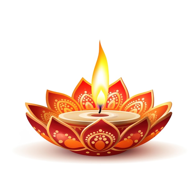 Ilustração feliz de Diwali de Diya ardente em feliz Diwali Festival de celebração de Diwali de luzes com fundo