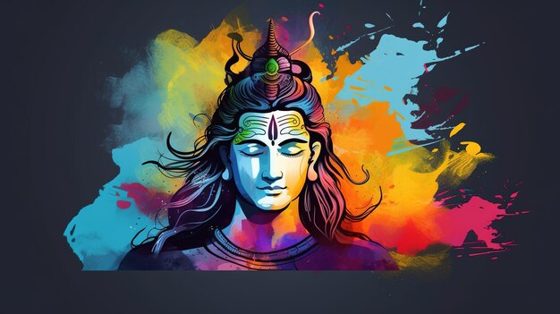 Ilustração feliz de Maha Shivratri do Senhor Shiva Generative ai