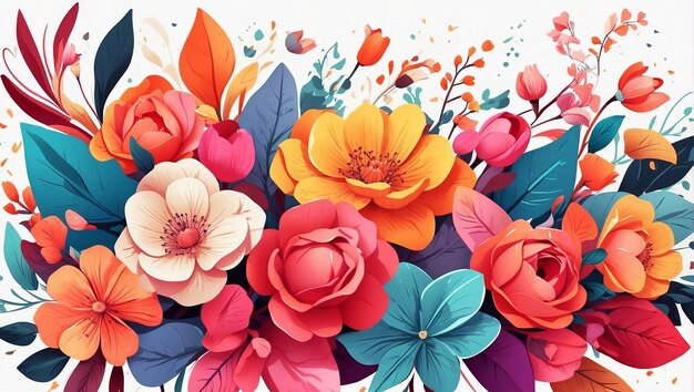 Ilustração floral colorida para o dia mundial dos elogios