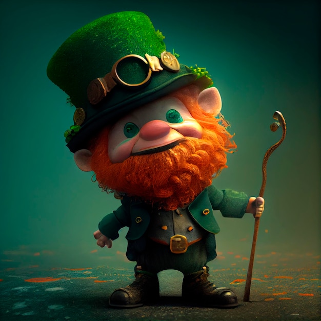 Ilustração fofa de St Patrick de duende criada pela tecnologia Generative AI