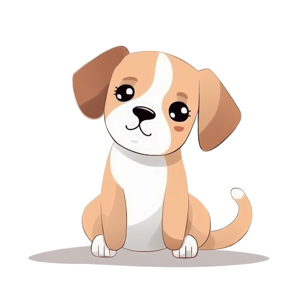 Ilustração fofa de um personagem de cachorro ai generativo