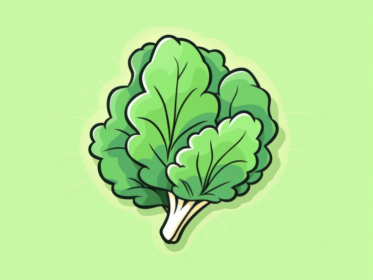 Foto ilustração fofa desenhada à mão de bok choy em design minimalista e simples gerado por ia