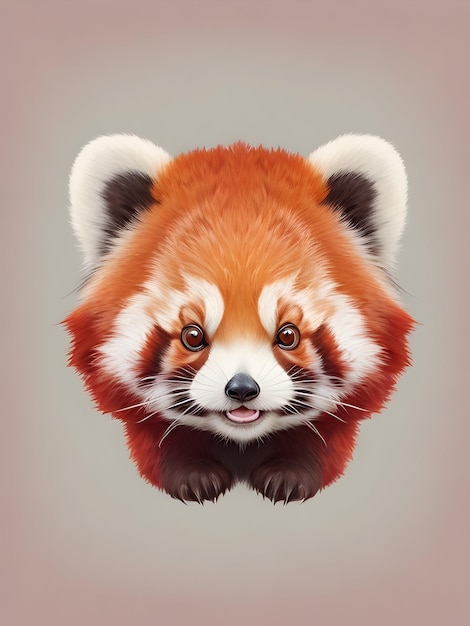 Foto ilustração fofa do panda vermelho