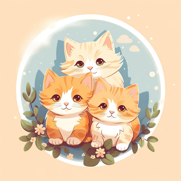 Gato Feliz Engraçado E Bonito Da Laranja Do Kawaii Ilustração Stock -  Ilustração de feliz, três: 120351923