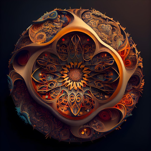 Ilustração fractal abstrata para decoração e entretenimento de casa de arte de design criativo