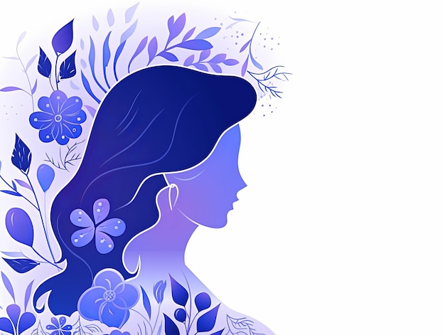 ilustração Fundo do Dia da Mulher em azul