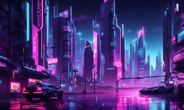 Ilustração futurista de Cyberpunk City