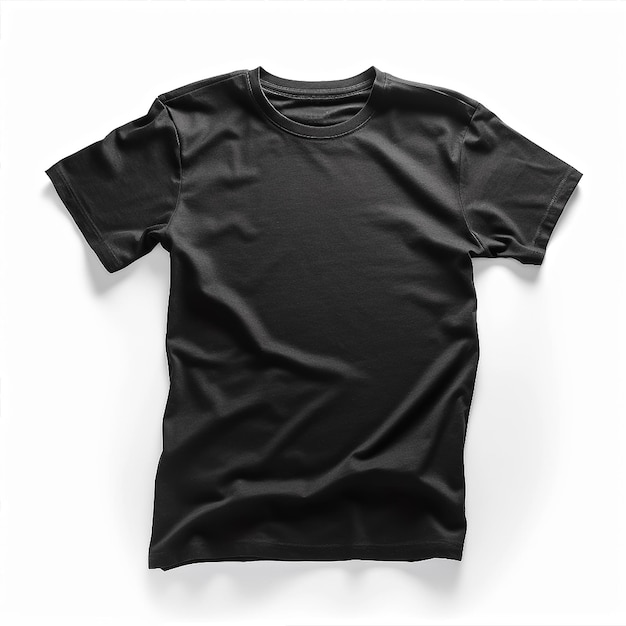Ilustração generativa de ai de pacote de camiseta preta plana em branco