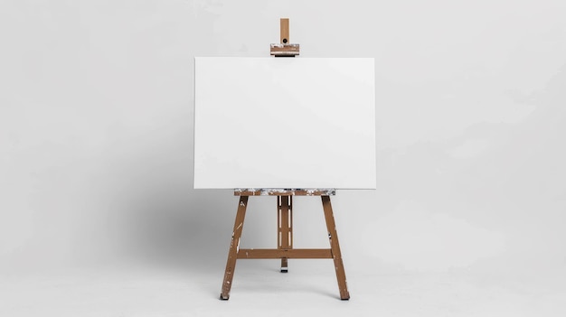 Ilustração generativa de Easel And Canvas Against White clean wall