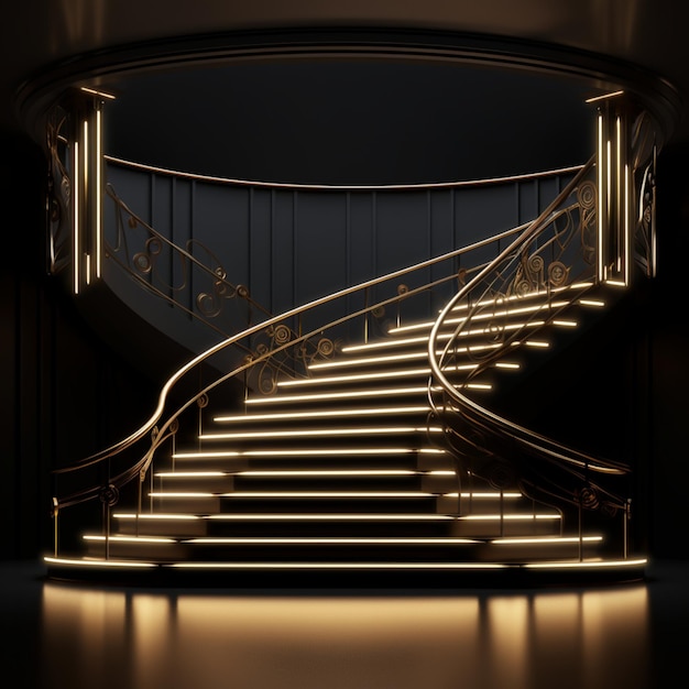 Foto ilustração generativa de escadas ai