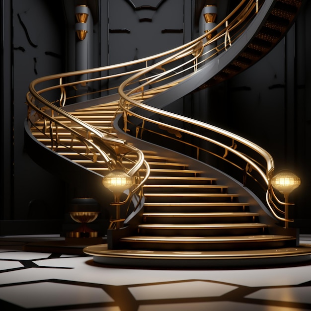 Foto ilustração generativa de escadas ai