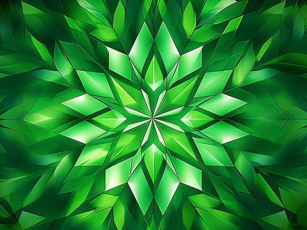 Foto ilustração geométrica intrincada contra um fundo verde exuberante geração de ia