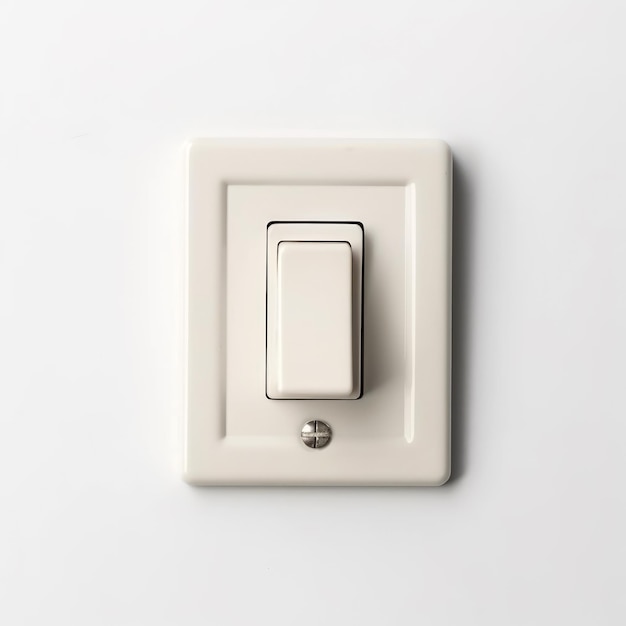 Ilustração gerada de um interruptor de luz na parede branca