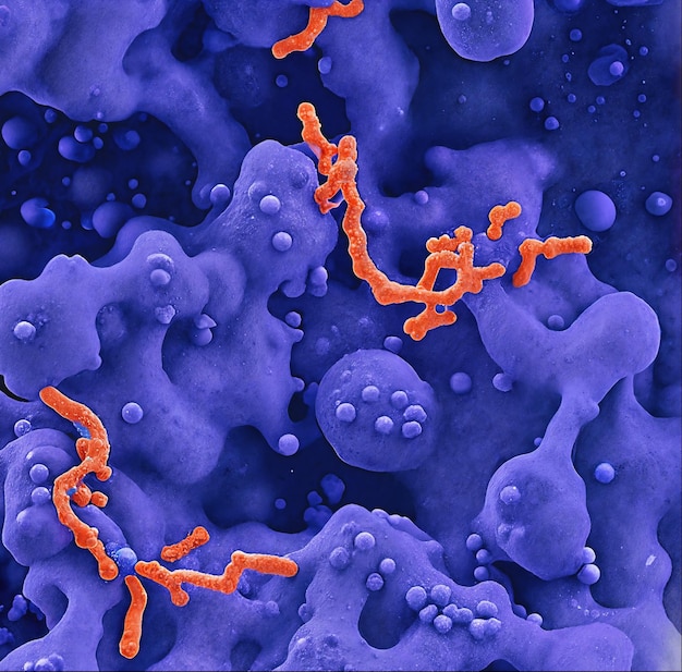 Foto ilustração gerada pela ia da bactéria pseudomonas aeruginosa