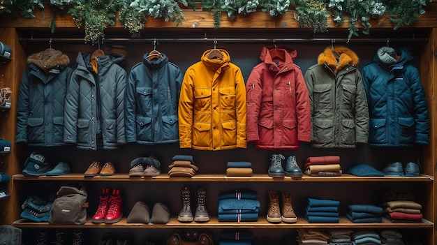 Foto ilustração gerada pela ia para fins promocionais de mercadorias de marca para lojas de roupas