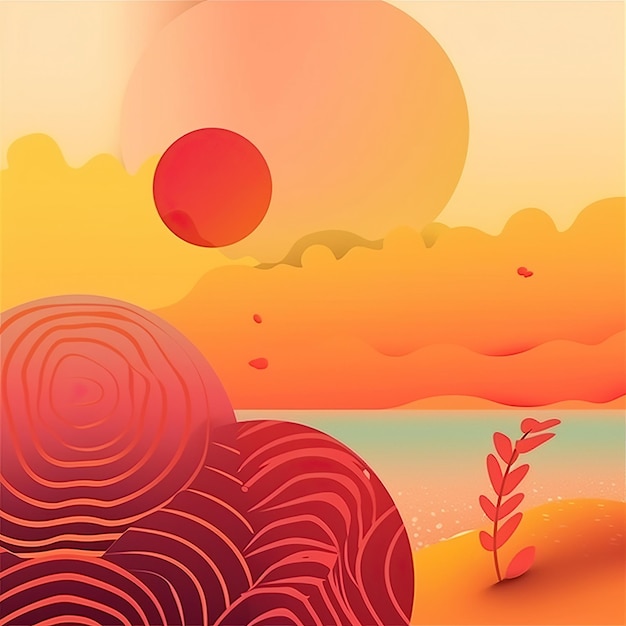 Ilustração gerada por Ai do design de fundo de cor de verão