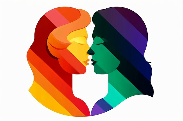 Foto ilustração gerativa de ia de desenhos de fundo relacionados à lgbt com as cores do arco-íris