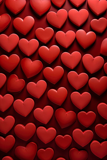 Foto ilustração gerativa de ia de fundo de cartão de corações para o dia dos namorados com espaço de cópia conceito de amor
