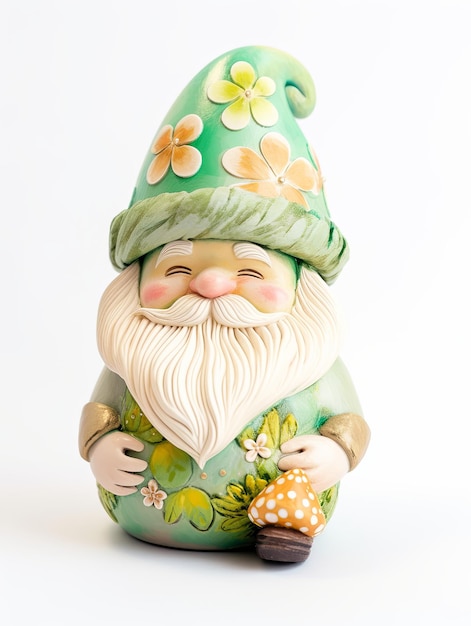 Foto ilustração gnome de páscoa em verde