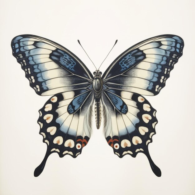 Foto ilustração gótica de borboleta no estilo martin creed