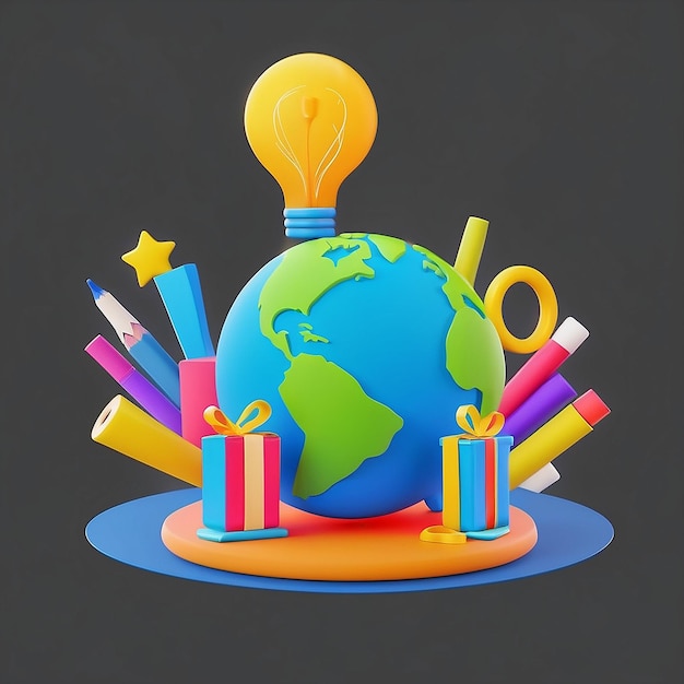Foto ilustração gradiente para a celebração do dia mundial dos professores