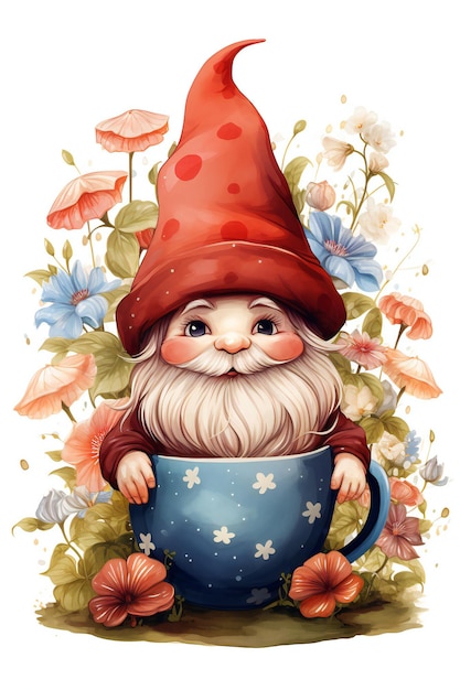 Ilustração gráfica de Gnome de verão Gnome Clipart