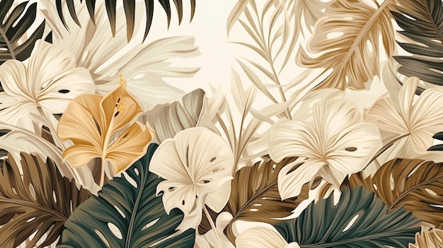 Ilustração gráfica de uma estufa Papel de parede floral