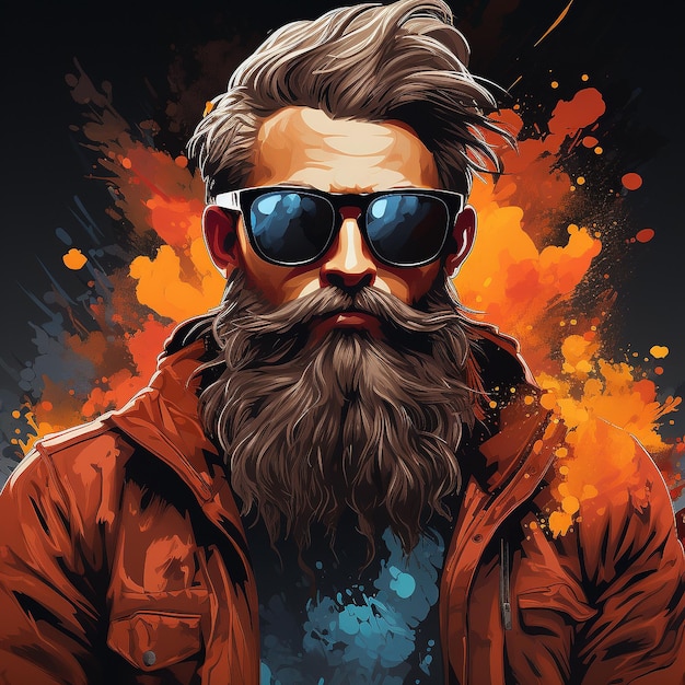 Ilustração gráfica hipster nerd