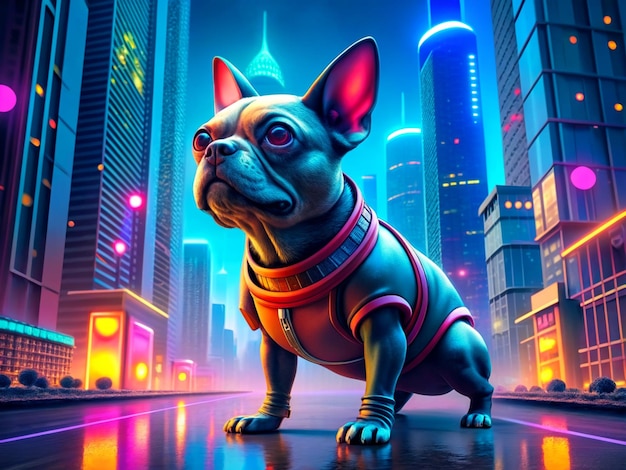 Foto ilustração gratuita de cyberpunk dog