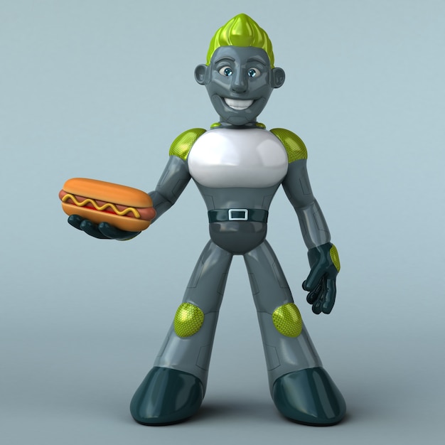 Foto ilustração green robot 3d