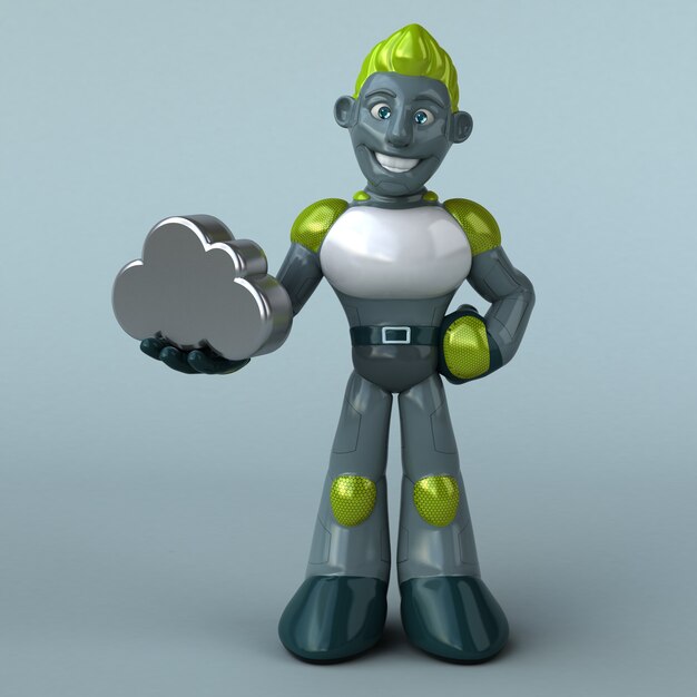 Ilustração Green Robot 3D