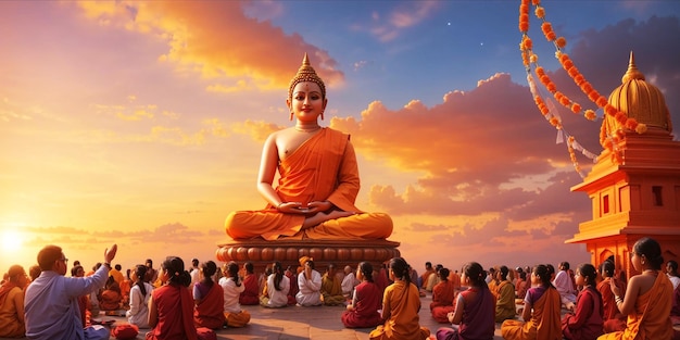 Ilustração Guru Purnima celebrado por hindus e budistas