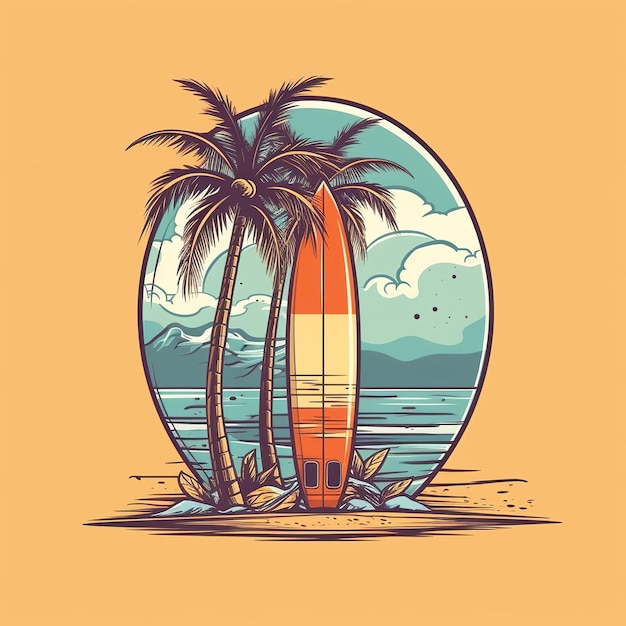 Ilustração havaiana retro