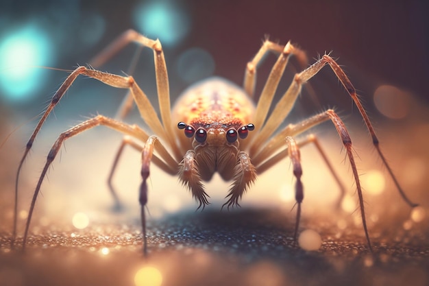 Ilustração hiper-realista de um inseto parecido com uma aranha que se assemelha a uma visão macro de uma aranha reclusa marrom