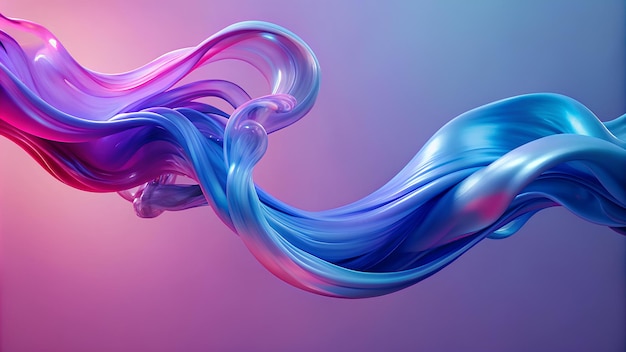 Ilustração holográfica de ondas fluidas de fundo Uma atraente exibição de dinâmica
