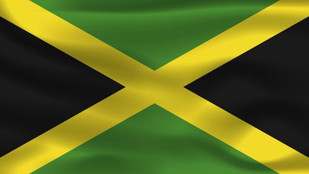 Ilustração independência Nação símbolo ícone realista bandeira acenando 3d colorido País da Jamaica