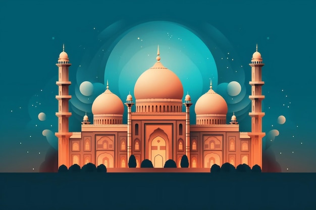 Ilustração islâmica do fundo do festival de Eid para muçulmanos