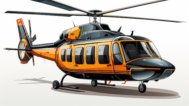 ilustração isolada de um helicóptero desenho vetorial de cores simples em um fundo branco
