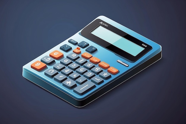 Foto ilustração isométrica do vetor da calculadora moderna