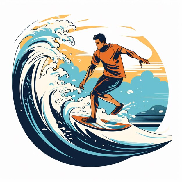 Ilustração livre de arte vetorial de surf
