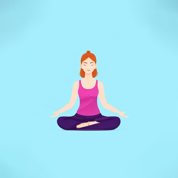 Ilustração livre de projeto plano vetorial pessoa feminina meditando