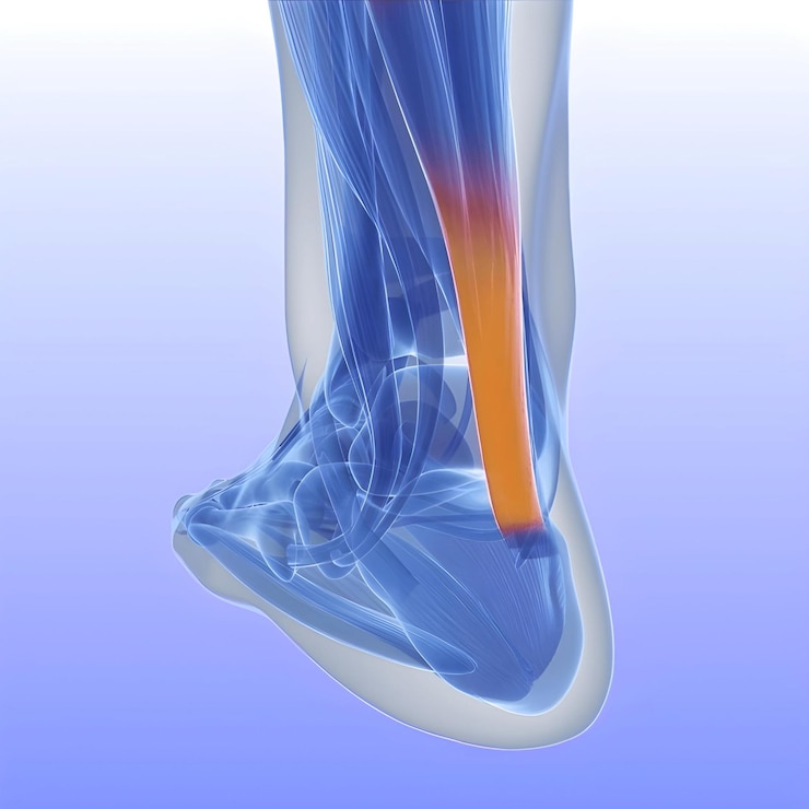 Foto ilustração médica 3d do tendão de aquiles