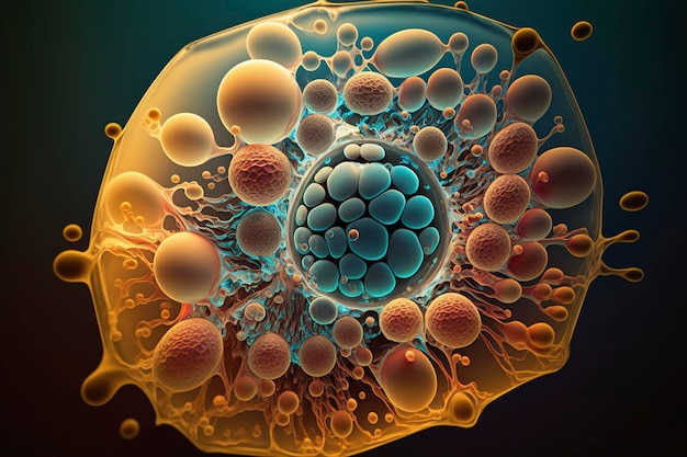 ilustração médica de células de bactérias, ai criativa
