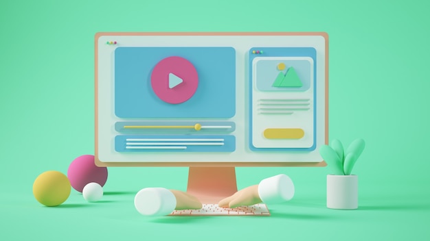 Ilustração mínima de computador